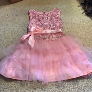 Pink dress with ruffled bottom